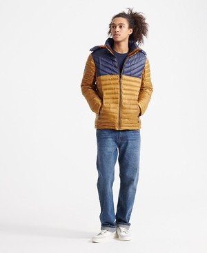 Superdry Colour Block Fuji Férfi Kabát Arany/Barna | XAWDE0295